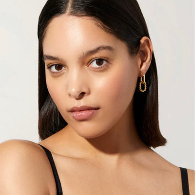 Junia Drop Hoop Earrings