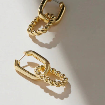 Junia Drop Hoop Earrings