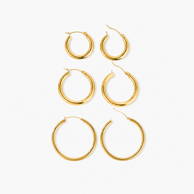 Classic Hoop Earrings Set