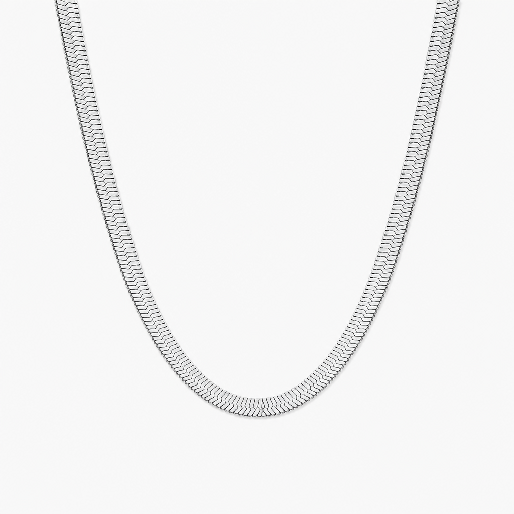 Maren Herringbone Necklace (Silver)