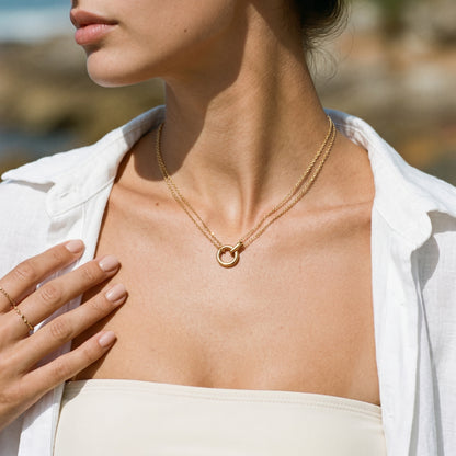 Dual Chain Ring Necklace