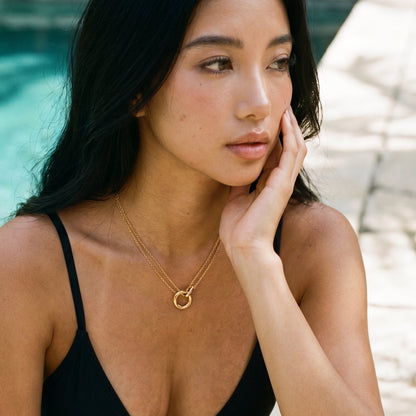 Dual Chain Ring Necklace