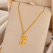 Cursive Initial Letter Pendant Necklaces