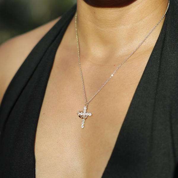 Romy Crown and Cross Necklace