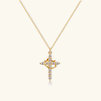 Romy Crown and Cross Necklace