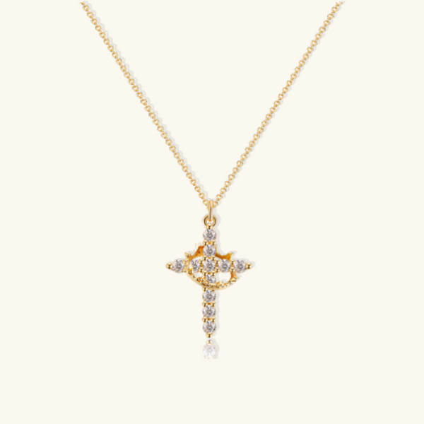 Romy Crown and Cross Necklace