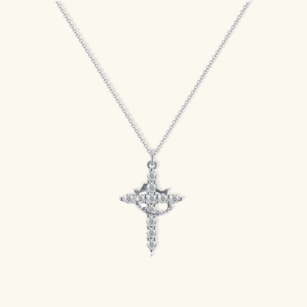 Romy Crown and Cross Necklace