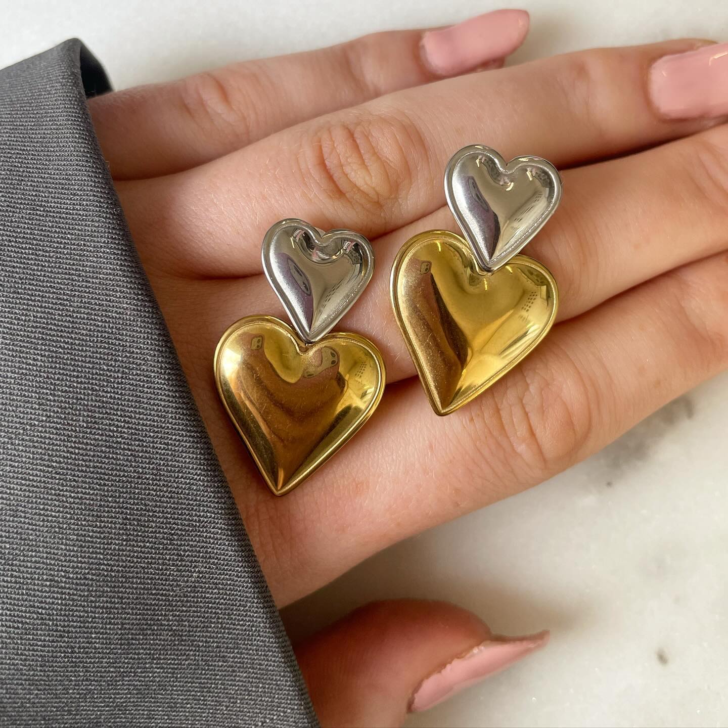 Heart Drop Earrings