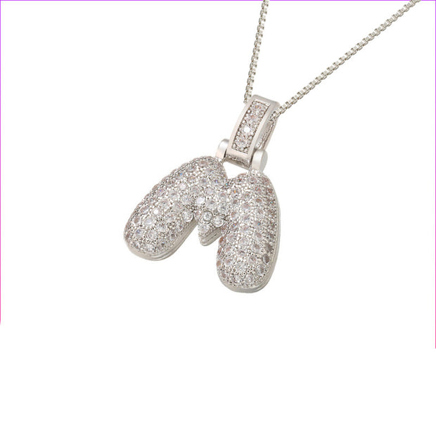 Pave Bubble Initial Necklace