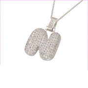 Pave Bubble Initial Necklace