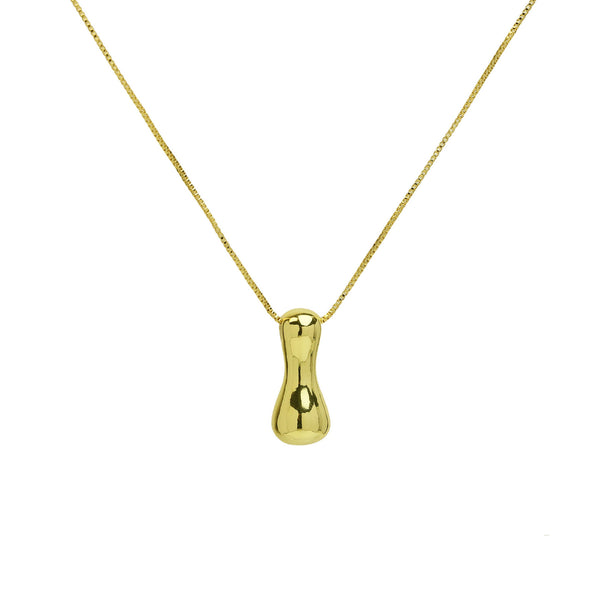Mini Gold Bubble Initial Necklace