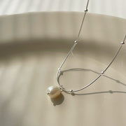 Naomi Silver Pearl Pendant