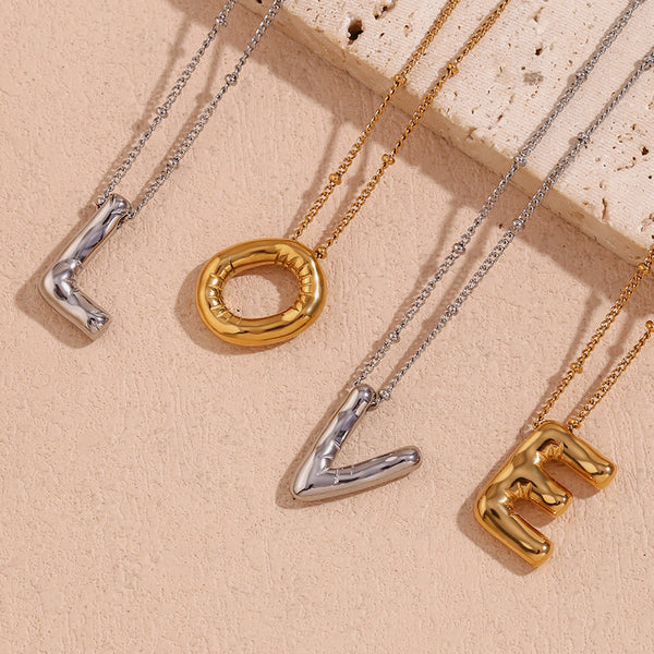 Personalized Bubble Initial Necklace