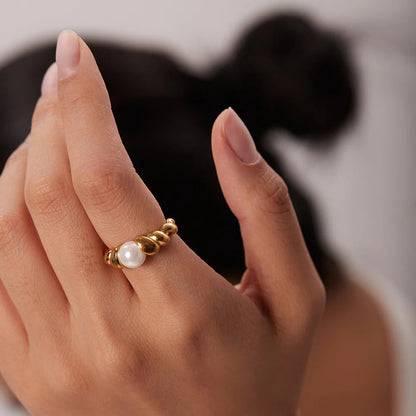 Saffron Pearl Ring