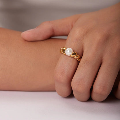 Saffron Pearl Ring