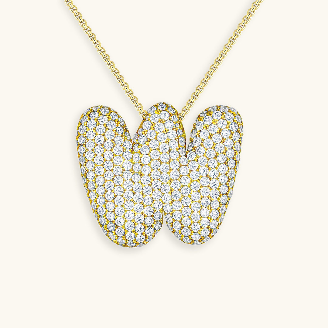 Diamond Initial Bubble Necklace