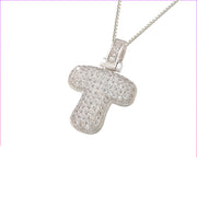 Pave Bubble Initial Necklace