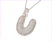 Pave Bubble Initial Necklace