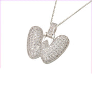 Pave Bubble Initial Necklace