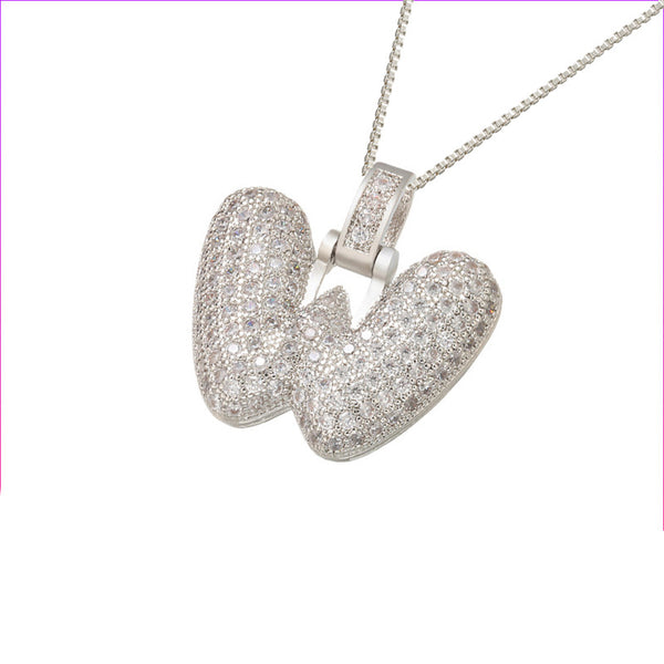 Pave Bubble Initial Necklace