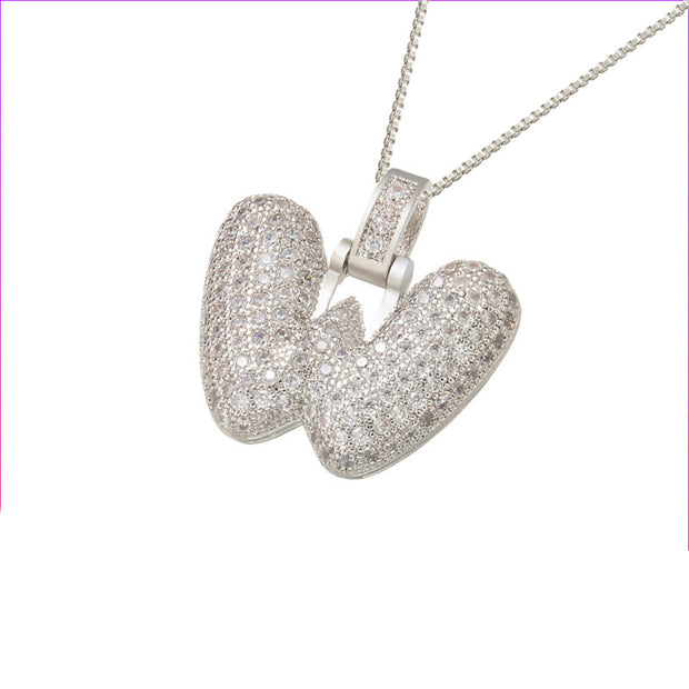 Pave Bubble Initial Necklace