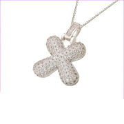 Pave Bubble Initial Necklace