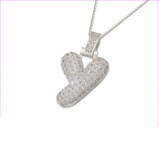 Pave Bubble Initial Necklace