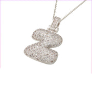 Pave Bubble Initial Necklace