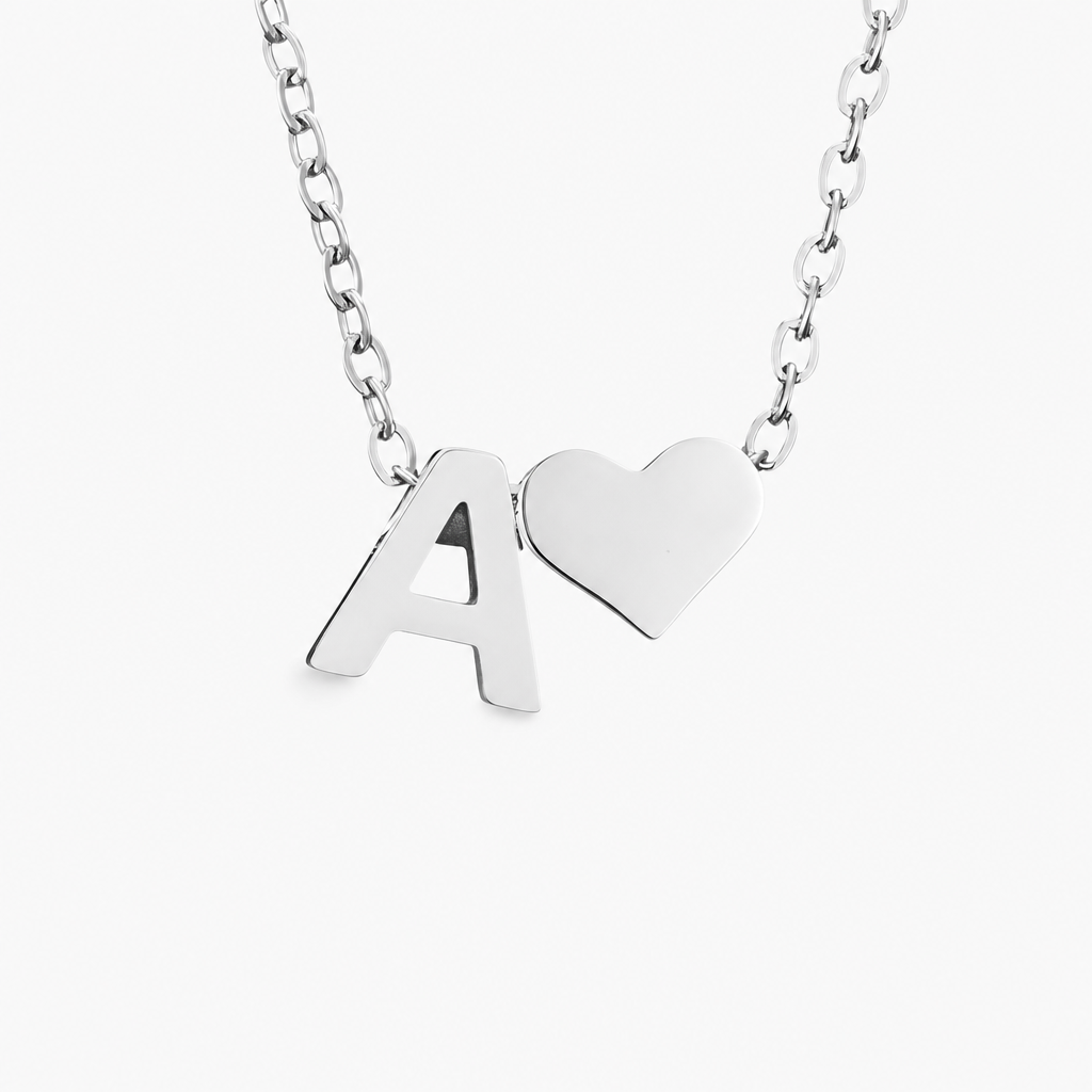 Amour Initial Necklace (Silver)