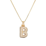 Pave Bubble Initial Necklace