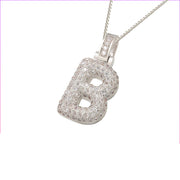 Pave Bubble Initial Necklace