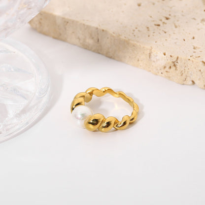 Saffron Pearl Ring