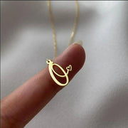 Cursive Initial Letter Pendant Necklaces