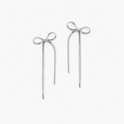 Bow Earrings (Silver)
