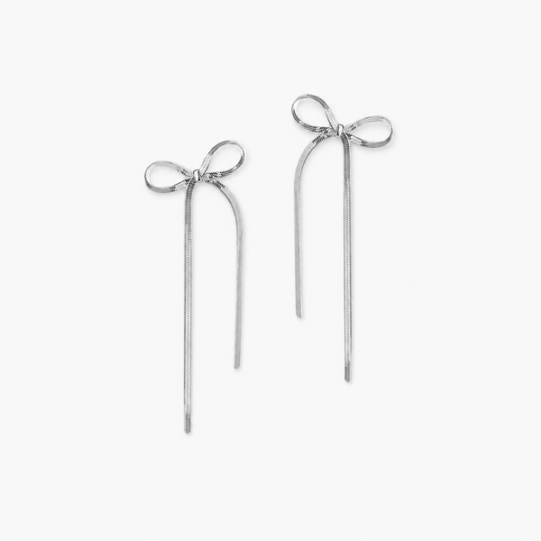 Bow Earrings (Silver)