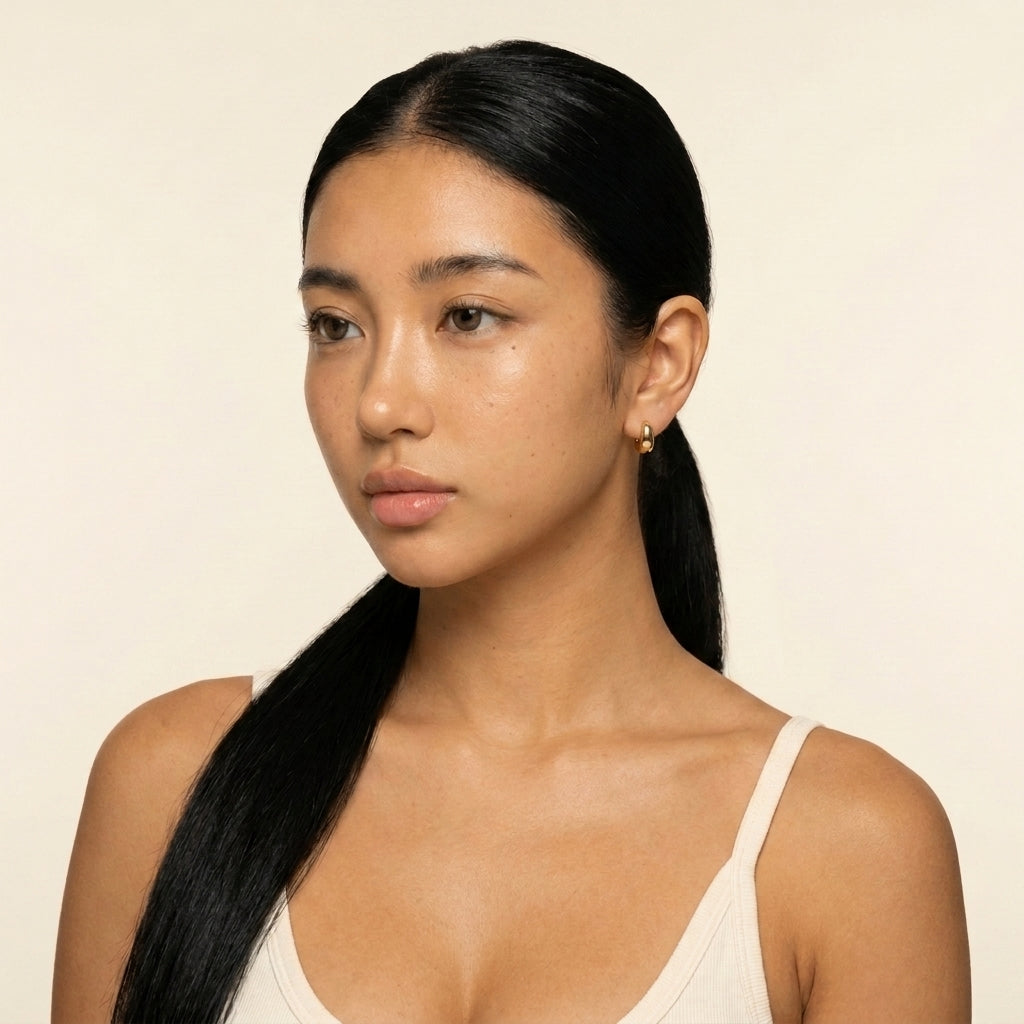 C Dome Earrings in gold