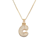 Pave Bubble Initial Necklace