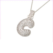 Pave Bubble Initial Necklace