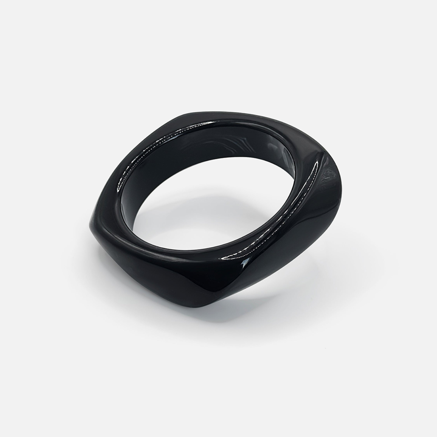 Capri Cuff Bangle - Black Marble