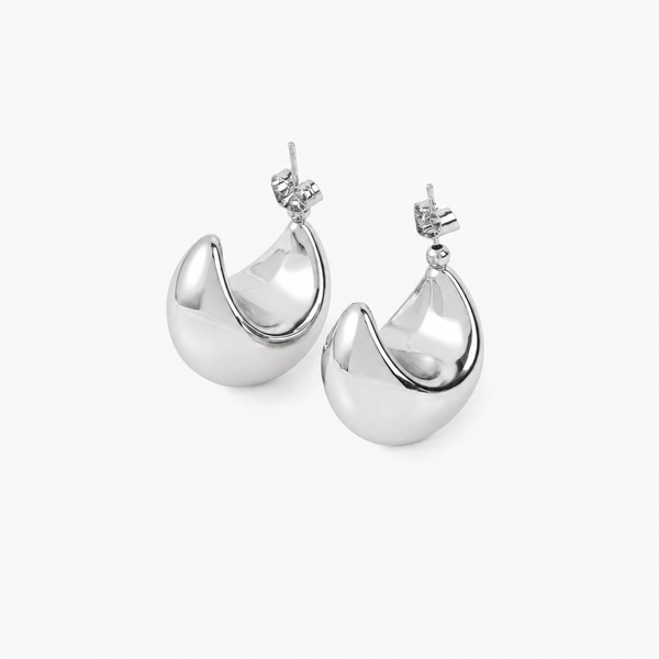 Catalina Dome Earrings (Silver)