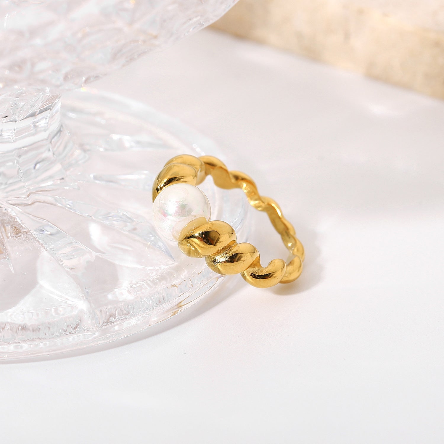 Saffron Pearl Ring