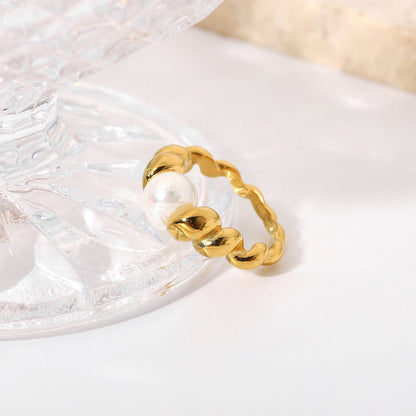 Saffron Pearl Ring