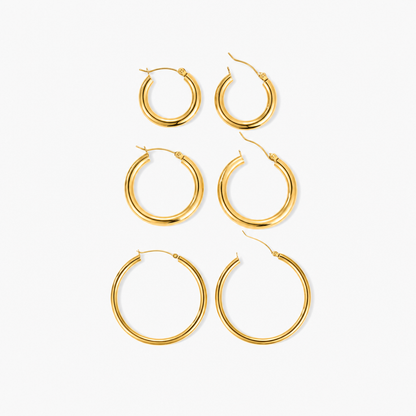 Classic Hoop Earrings Set