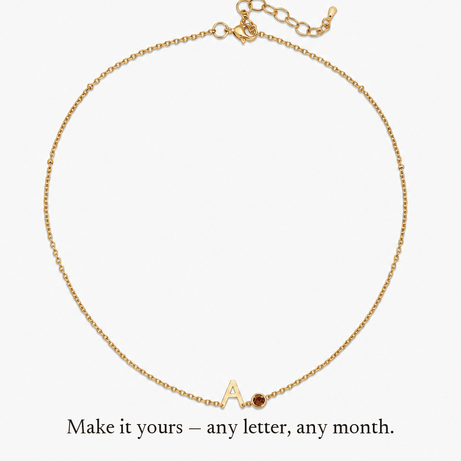 Colette Initial Birthstone Bracelet - any letter, any birthstone month