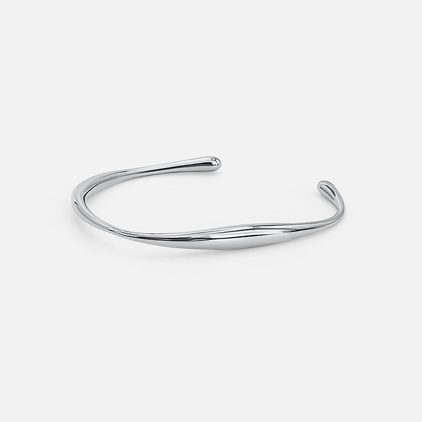 Curved Cuff Bracelet - Silver