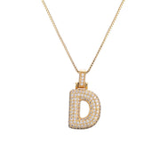 Pave Bubble Initial Necklace