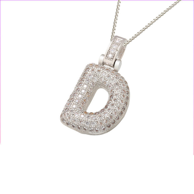 Pave Bubble Initial Necklace