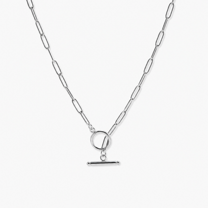 Dahlia Paperclip Necklace (Silver)