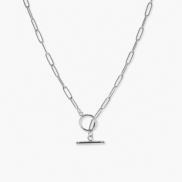 Dahlia Paperclip Necklace (Silver)