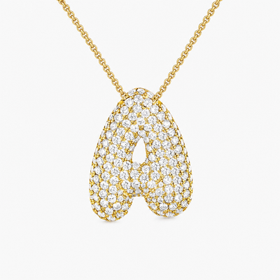 Diamond Initial Bubble Necklace